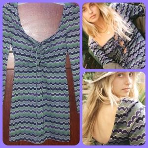 NWT Zara Long-Sleeved Chevron Mini Dress